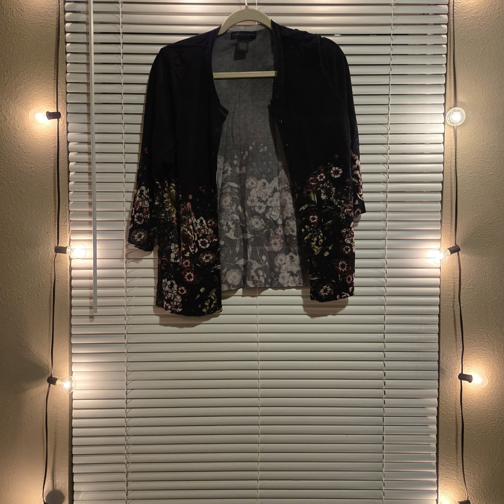 Grace Elements Dark Floral Cardigan
